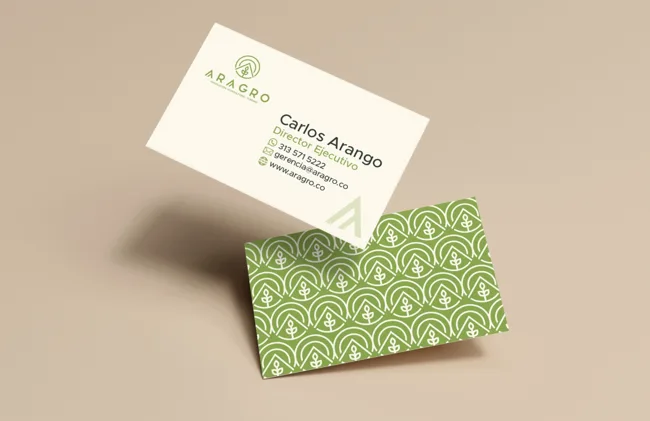 Tarjetas y patrón — Aragro