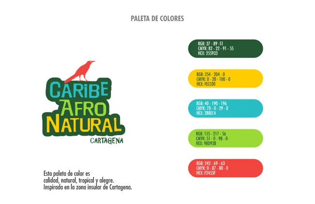Paleta de color — Caribe Afro Natural Cartagena