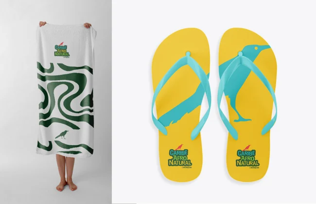 Toalla y sandalias — Caribe Afro Natural Cartagena