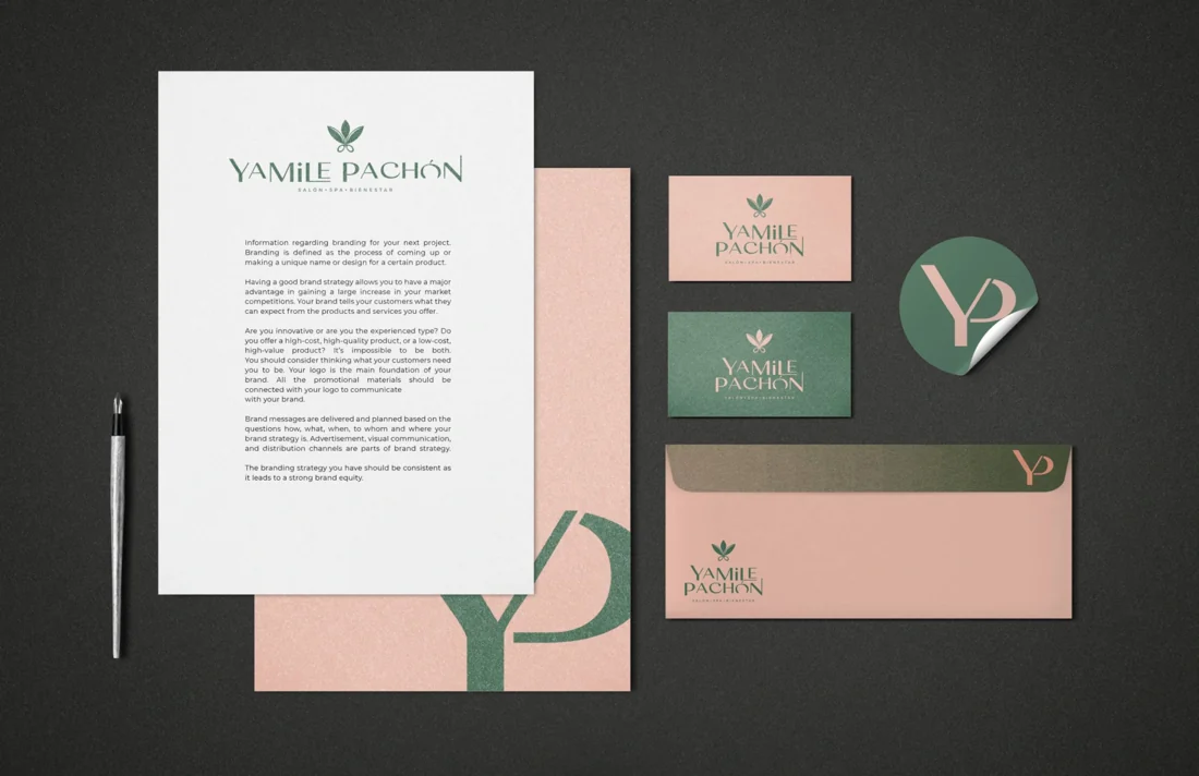 Papelería corporativa — Yamile Pachón