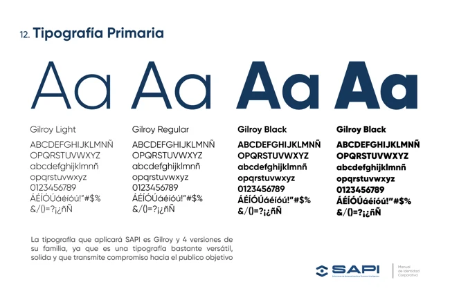 Tipografía primaria — SAPI