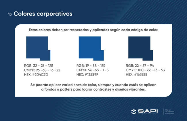 Colores corporativos — SAPI