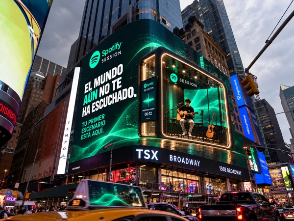La propuesta en Times Square