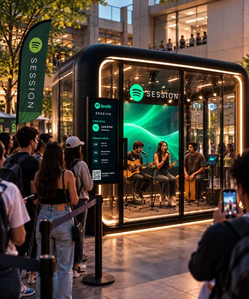 Un escenario en la plaza